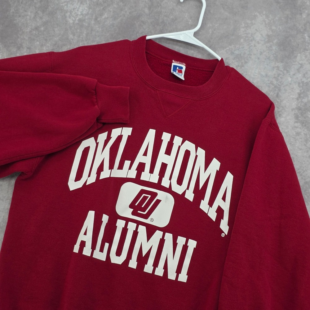 Vintage Russell Athletic Oklahoma Alumni Sweatshirt Red Crewneck Made In USA
